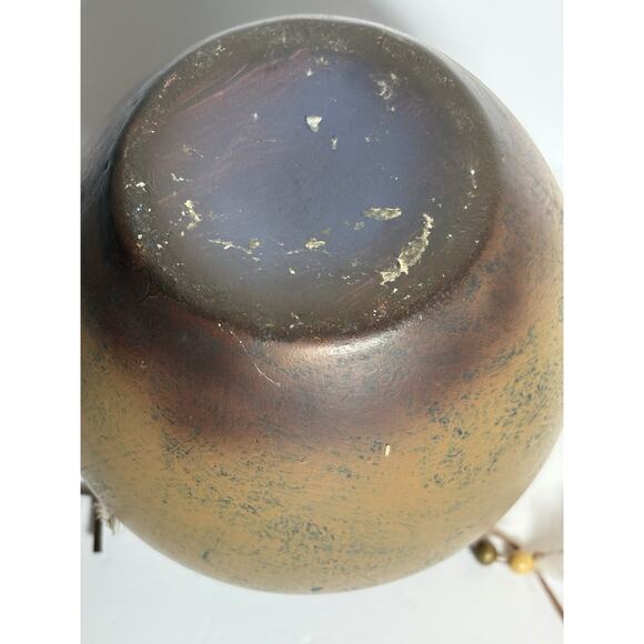 Hand Painted Ceramic Jug Indian Chief Leather Straps Feathers & Beads 7.5"H - Picture 15 of 16